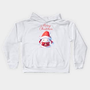 Merry Christmas red bell with ribbon Kids Hoodie